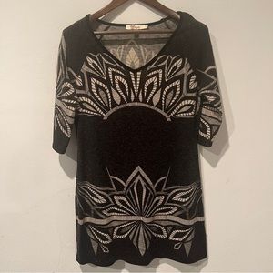 Vintage Anthropologie Aryah Half Sleeve Flower Petal Lightweight Sweater Dress